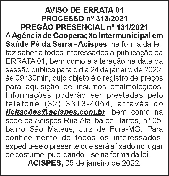 Aviso de errata - Acispes 4 1 ACISPES 131