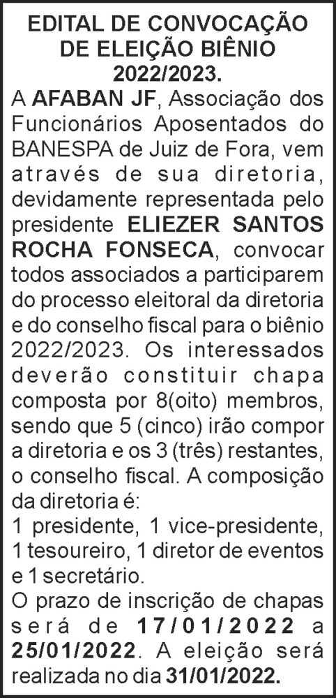 Afaban JF - Eleição 4 1 APOSENTADOS