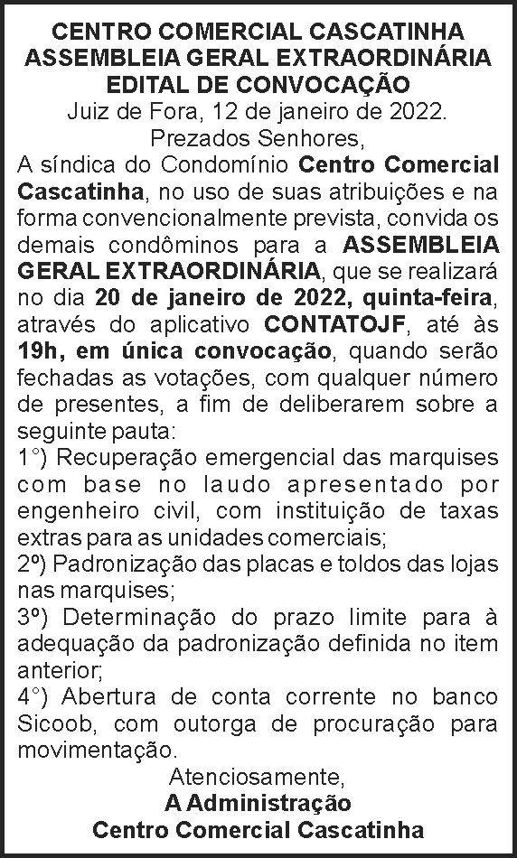 Centro comercial Cascatinha - Edital 4 1 CASCATINHA 1