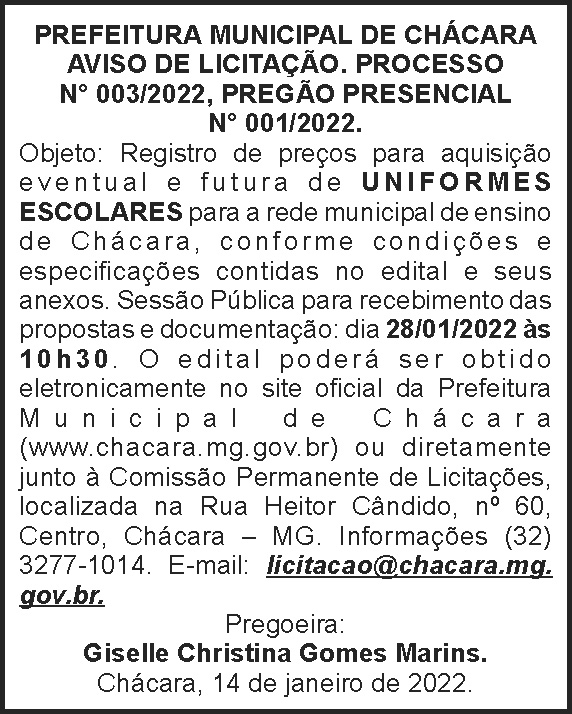 Chácara - Pregão Presencial 01 4 1 CHACARA 003