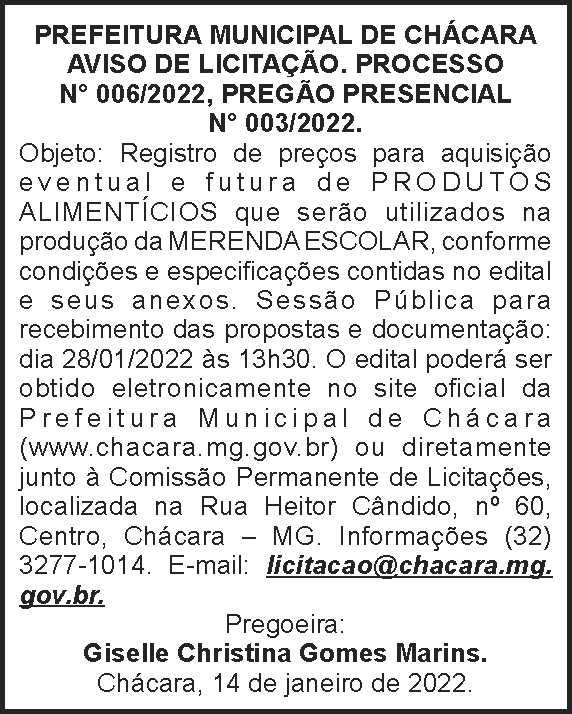 Chácara - Pregão Presencial 03 4 1 CHACARA 006