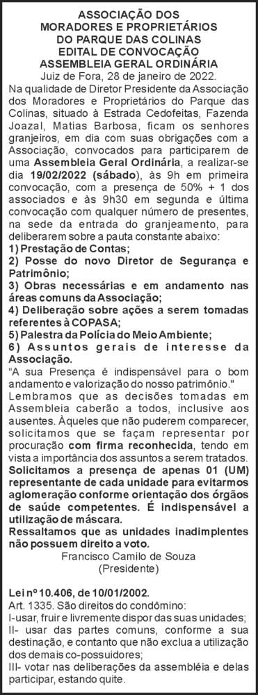 Parque das Colina - Assembleia Geral 4 1 COLINAS