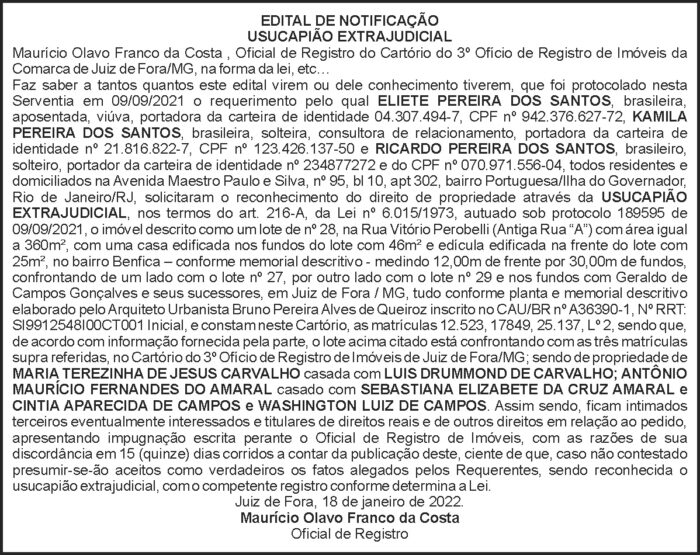 Edital de notificação - Usucapião 4 1 ELIETE