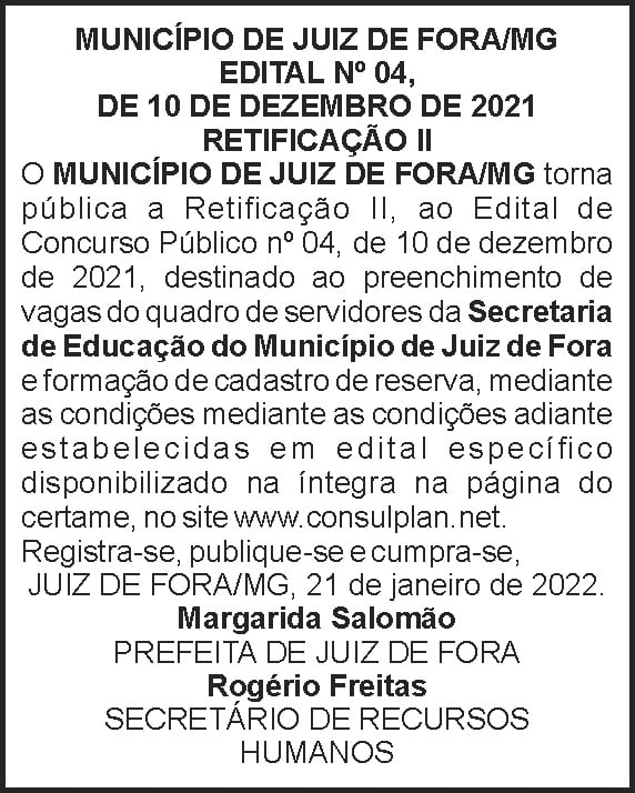 Edital de retificação - Prefeitura de Juiz de Fora 4 1 EXTRATO 04