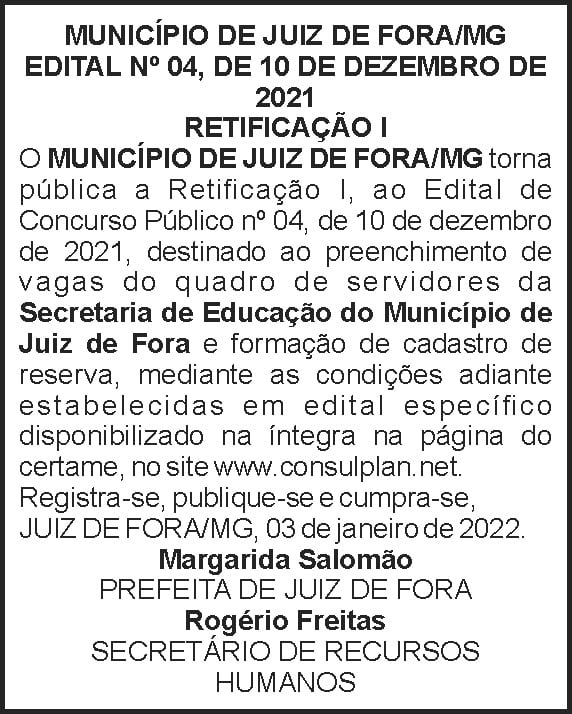 Retificação - Prefeitura de Juiz de Fora 4 1 EXTRATO 05