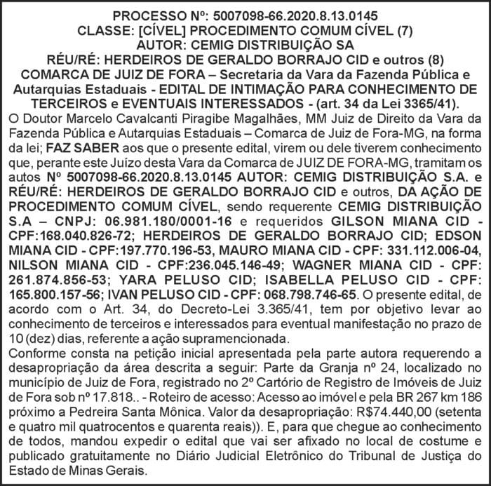 Edital de intimação - Cemig 4 1 IVAN