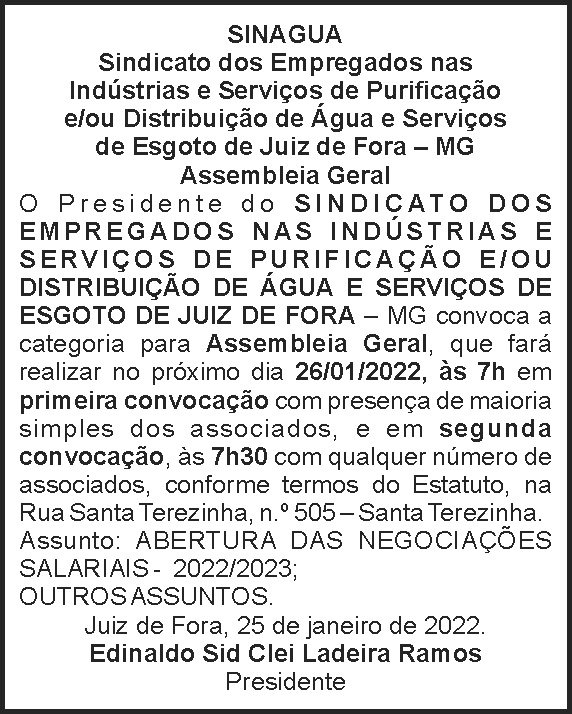 Sinagua - Assembleia Geral 4 1 SINAGUA