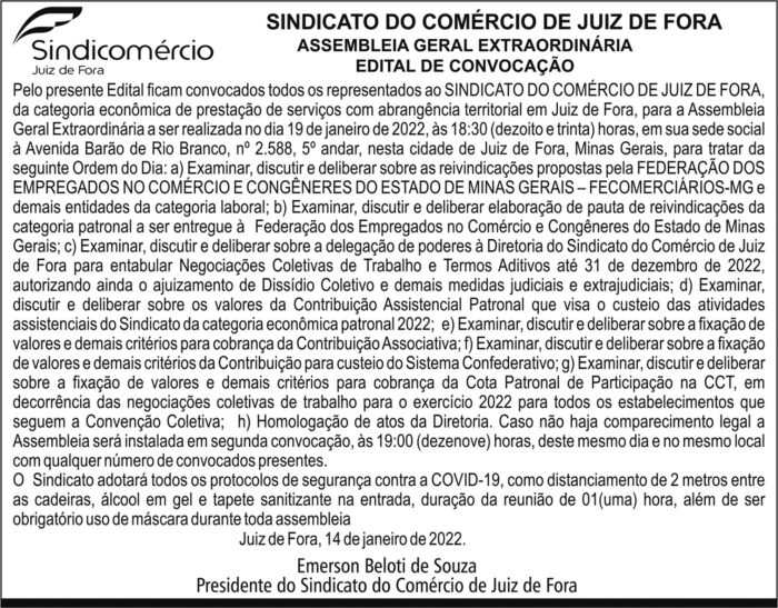 Sindicomércio - Edital de convocação 4 1 SINDICOMERCIO 1
