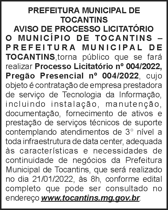 Tocantins - Processo licitatório 4 1 TOCANTINS 004