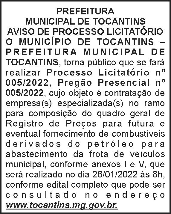 Tocantins - Processo licitatório 4 1 TOCANTINS 005
