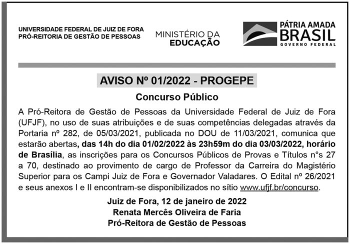Edital - Concurso público UFJF 4 1 UFJF