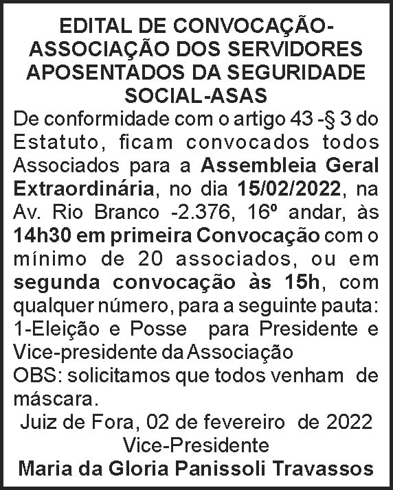 Edital de convocação - ASAS 4 1 ASAS