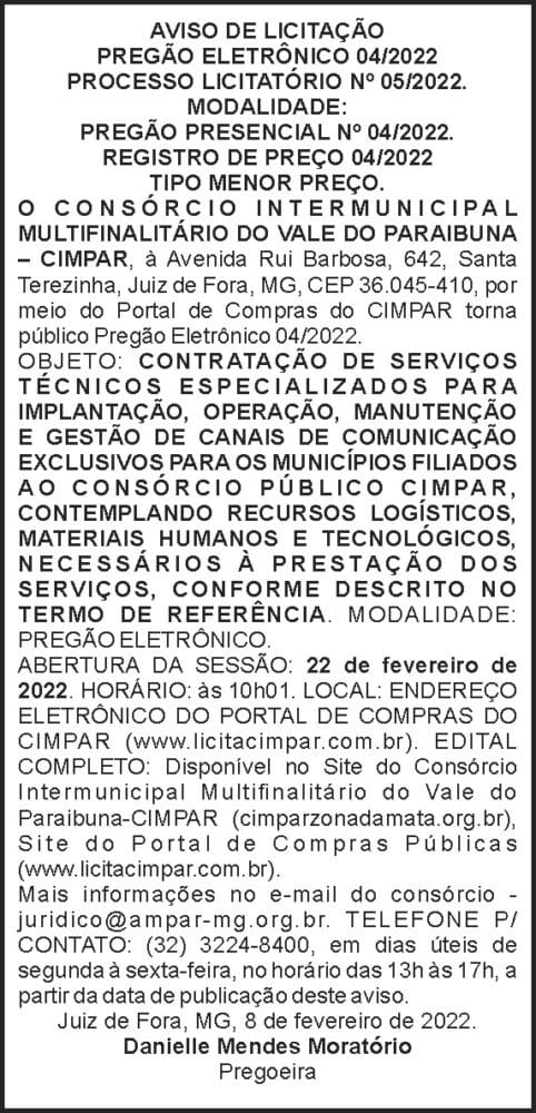 Cimpar - Pregão eletrônico 4 1 CIMPAR 04