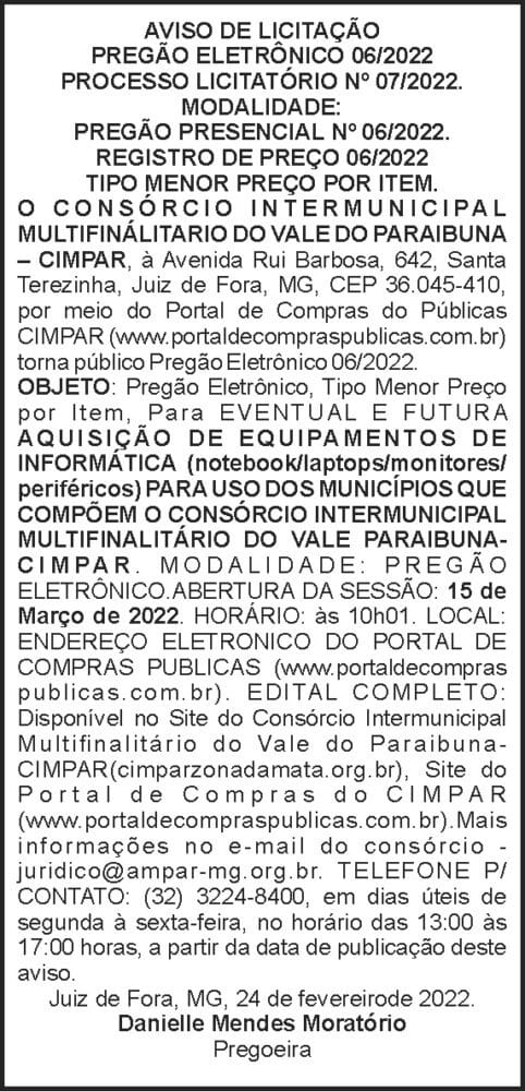 Cimpar - Licitação Nº 07 4 1 CIMPAR 06