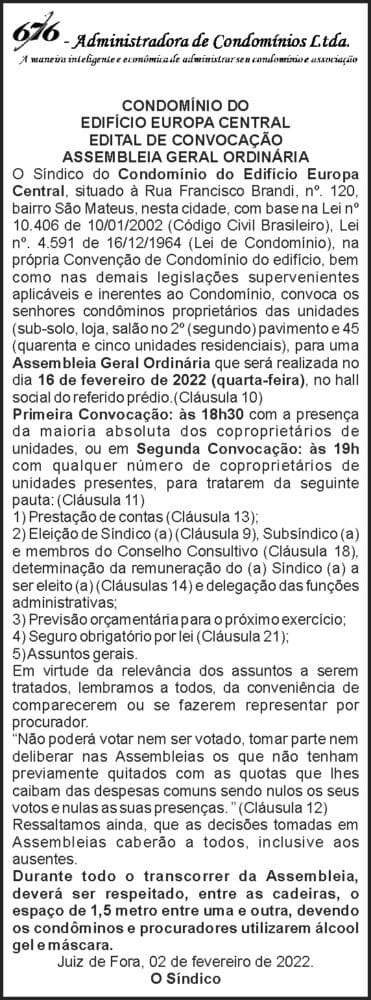 Europa Central - Assembleia Geral 4 1 EUROPA CENTRAL