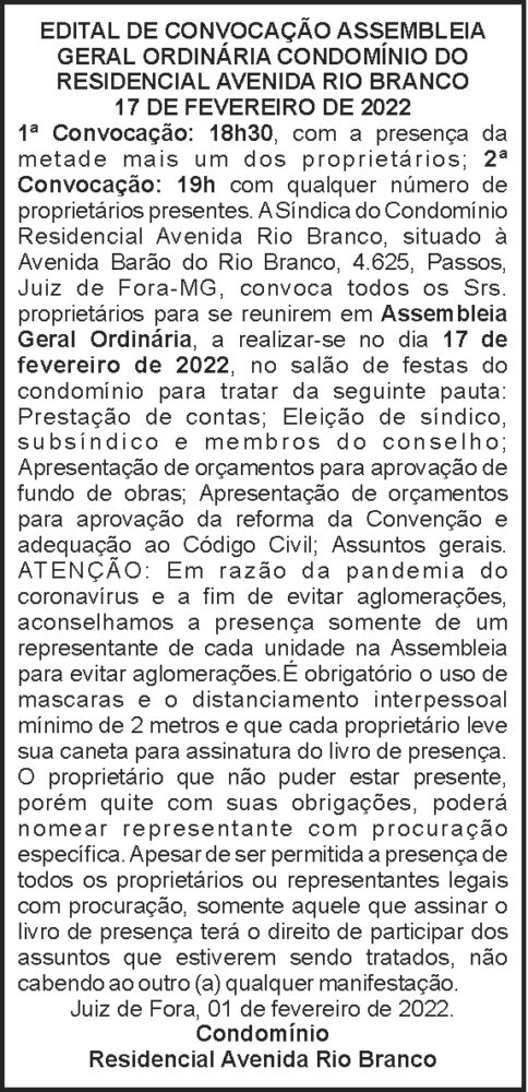 Condomínio do Residencial Avenida Rio Branco 4 1 RIO BRANCO