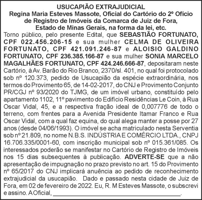Juiz de Fora - Registro de imóveis 4 1 SEBASTIAO