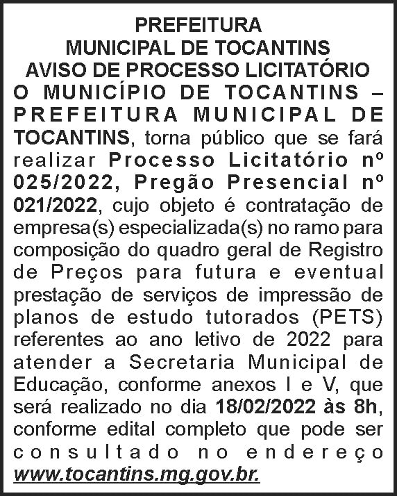 1 TOCANTINS 025