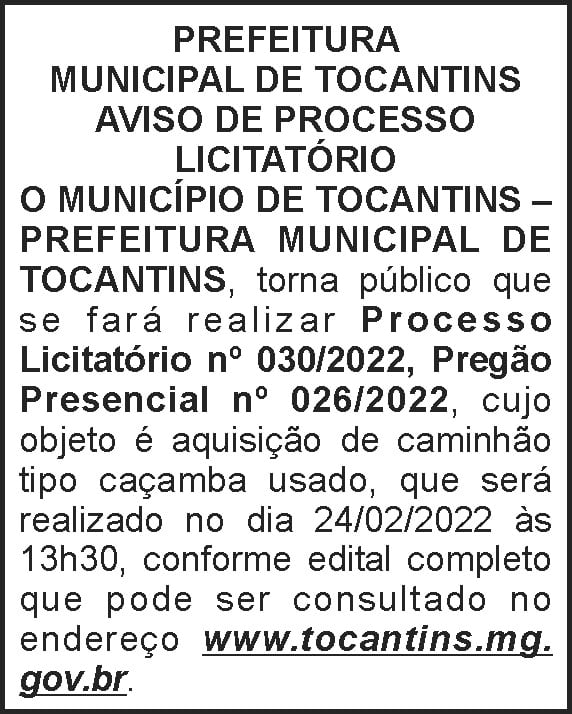1 TOCANTINS 030