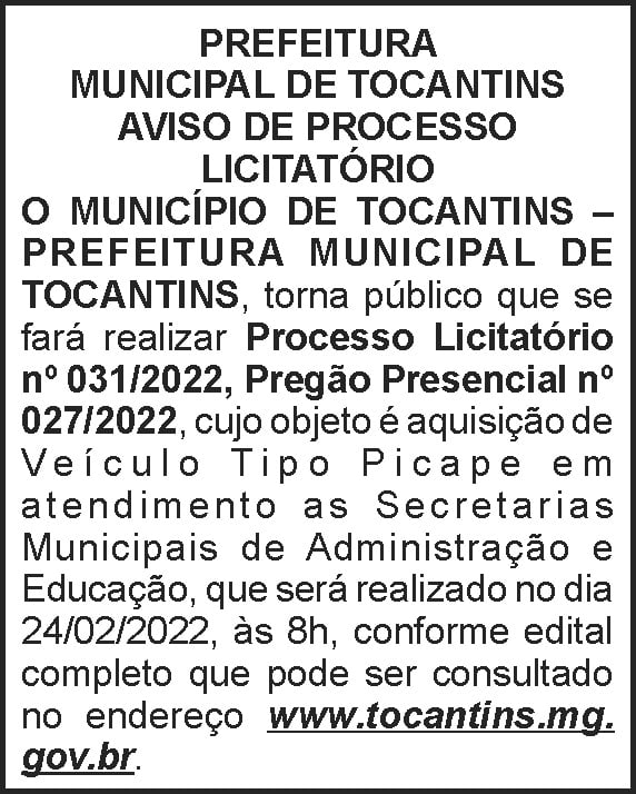 1 TOCANTINS 031