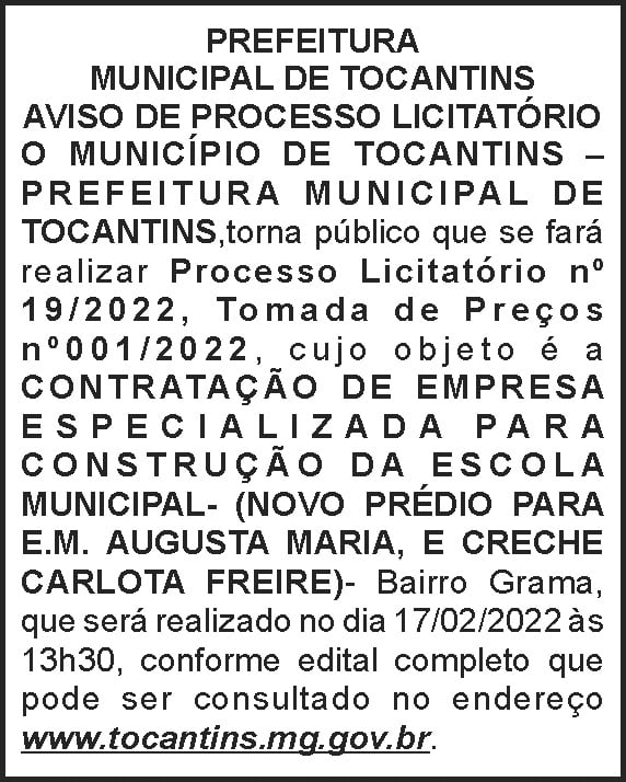 Tocantins - Processo licitatório 4 1 TOCANTINS 19