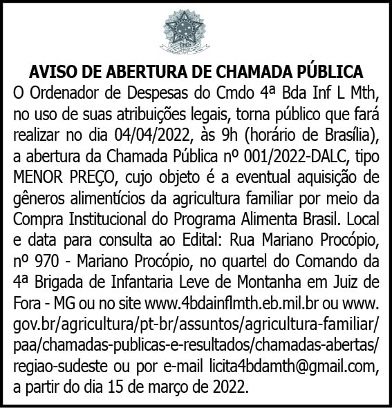Abertura Chamada Pública 4 1 4BDA 001