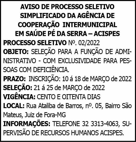 Acispes - Processo Seletivo nº 2 4 1 ACISPES 02