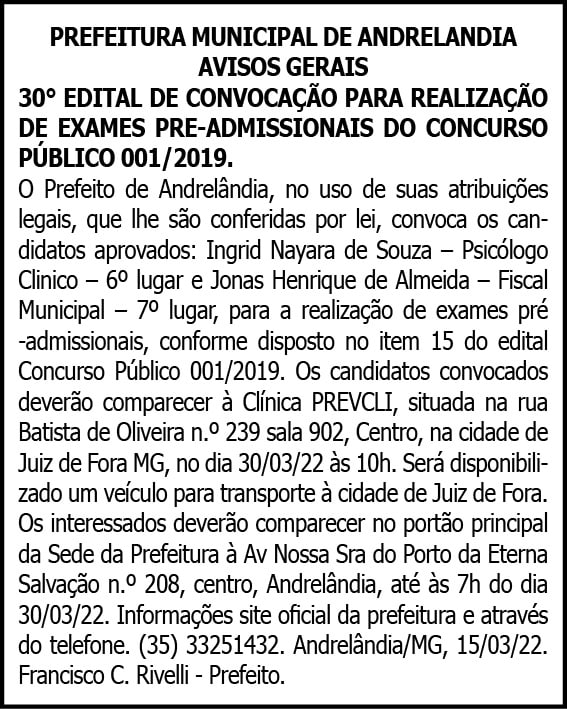 1 ANDRELANDIA 30