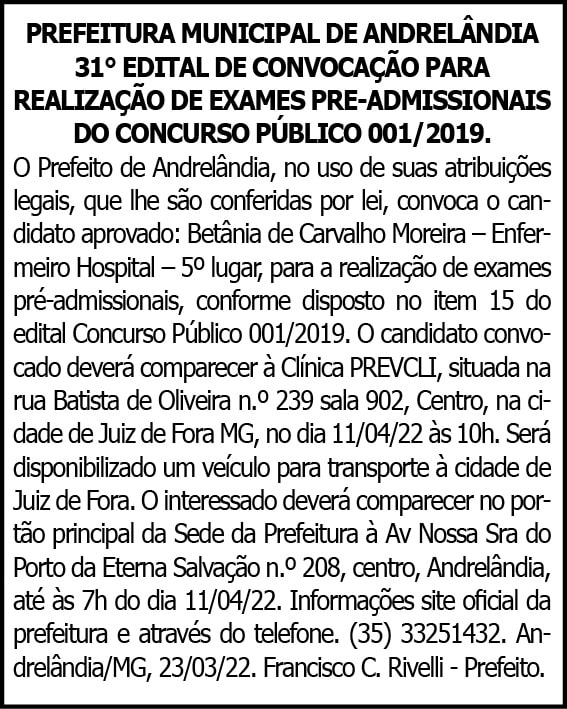 1 ANDRELANDIA 31