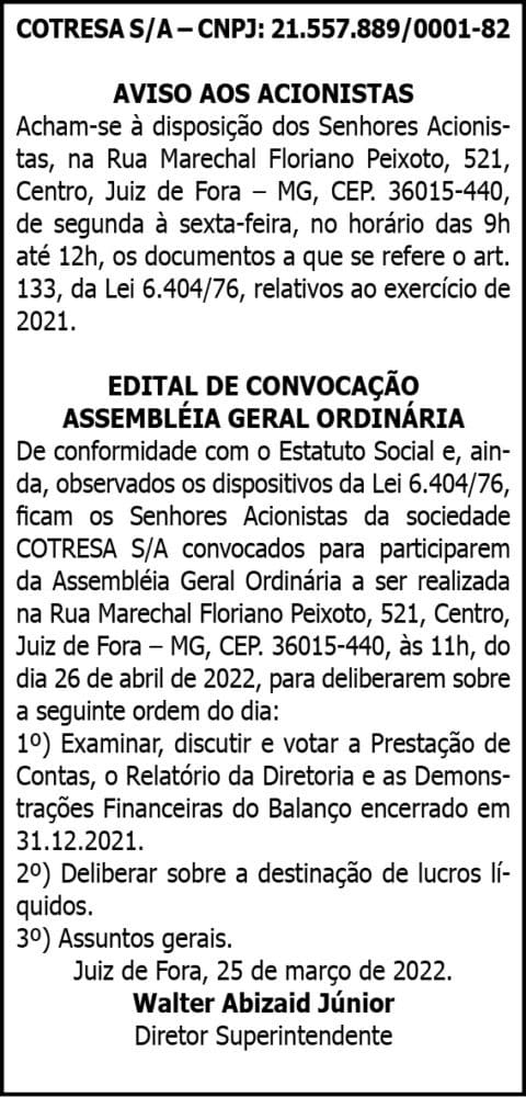 Assembleia Geral Ordinária- Acionistas 4 1 CONCRETA