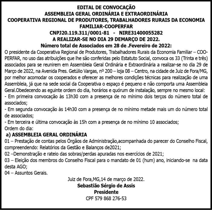 Convocação - Cooperfar 4 1 COOPERFAR