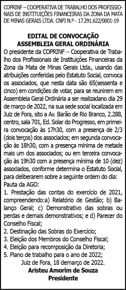 COPRINF- Assembleia Geral Ordinária 4 1 COPRINF 1