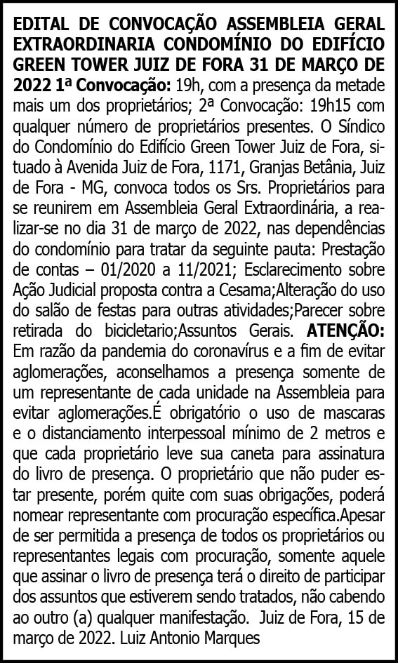 Green Tower - Convocação 4 1 GREEN