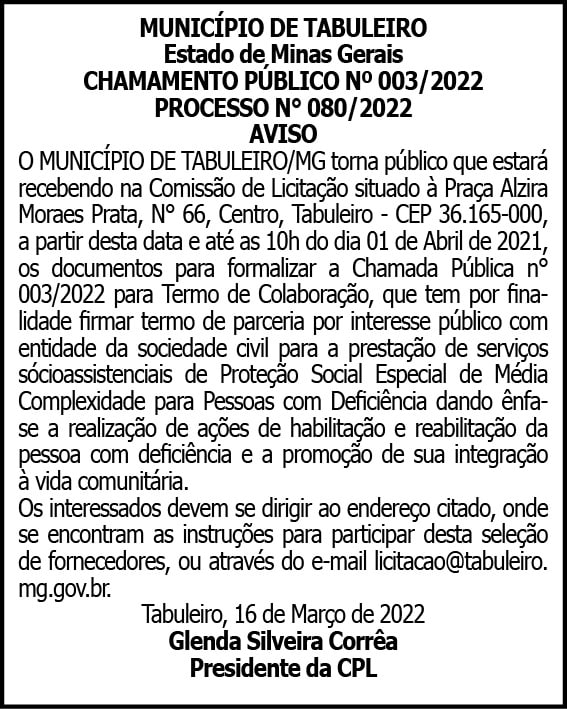 Município de Tabuleiro - Processo 080 4 1 TABULEIRO 003