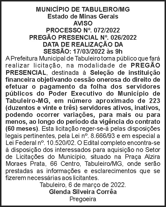 Tabuleiro - Processo nº 72 4 1 TABULEIRO 072