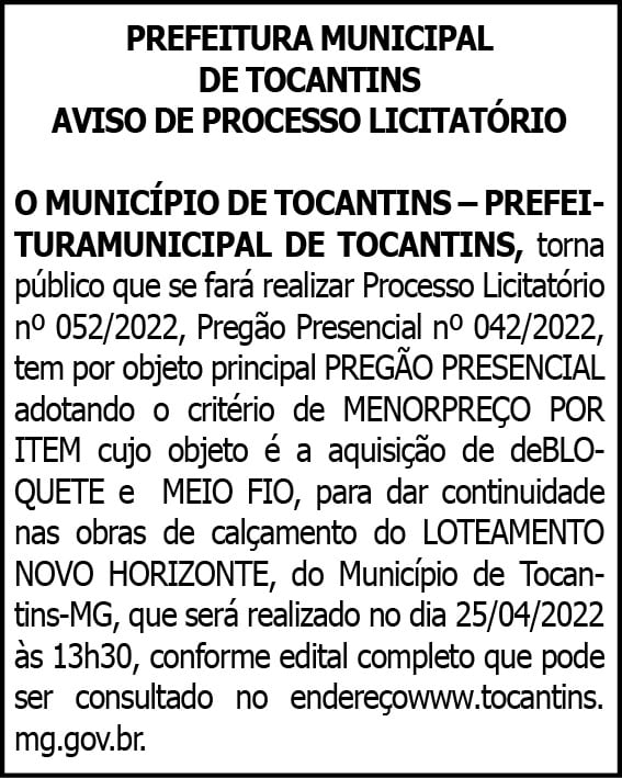 1 TOCANTINS 052