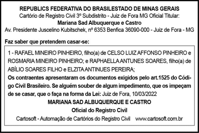 Aviso de casamento 4 AVISO RAFAEL