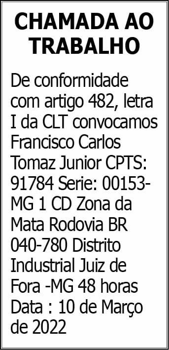 Chamada ao Trabalho 4 COM FRANCISCO