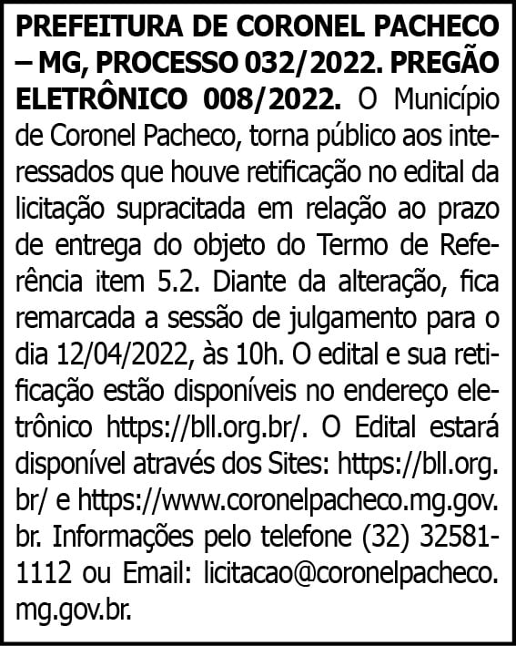 Prefeitura de Coronel Pacheco- Pregão Eletrônico 008/2022 4 WhatsApp Image 2022 03 25 at 19.04.15 4