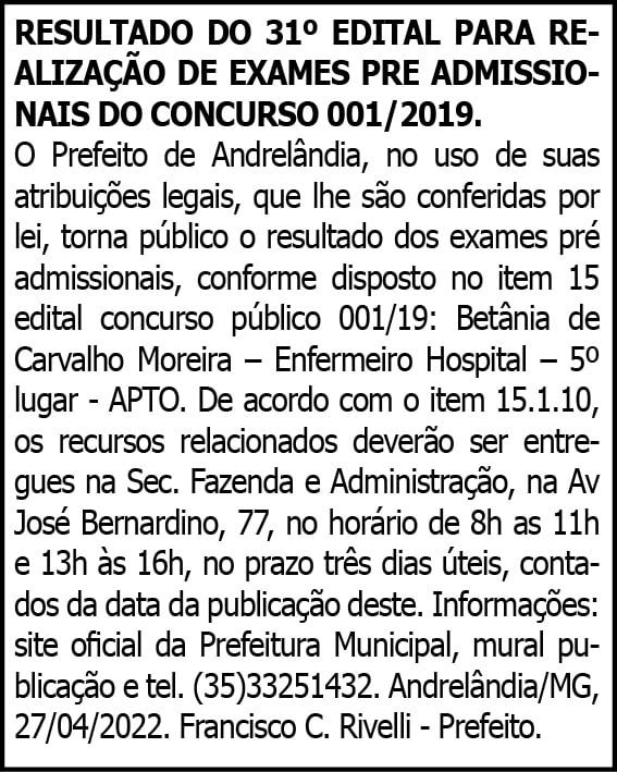 1 ANDRELANDIA 31