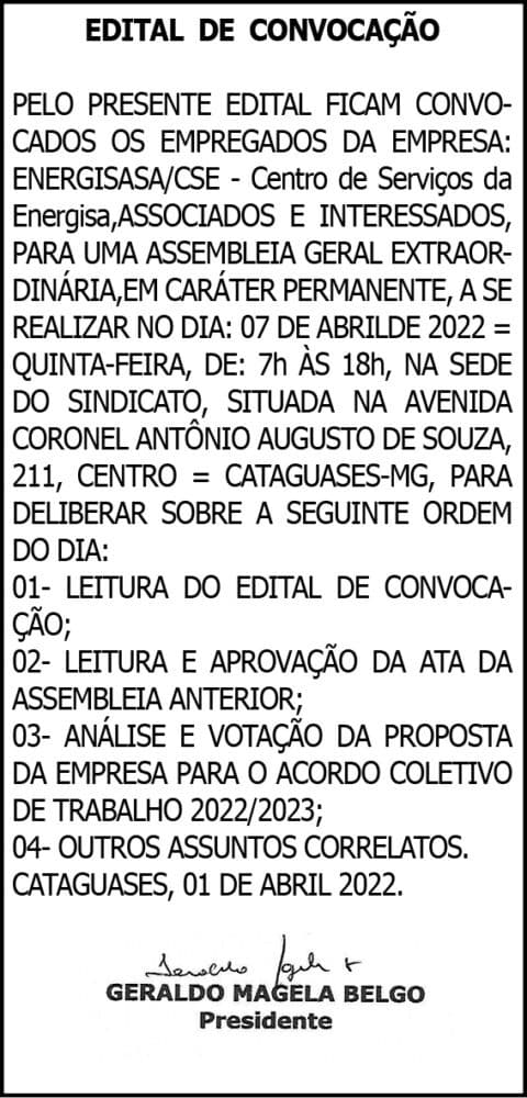Edital de convocação - ENERGISA 4 1 ENERGISA