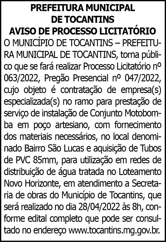 1 TOCANTINS 063