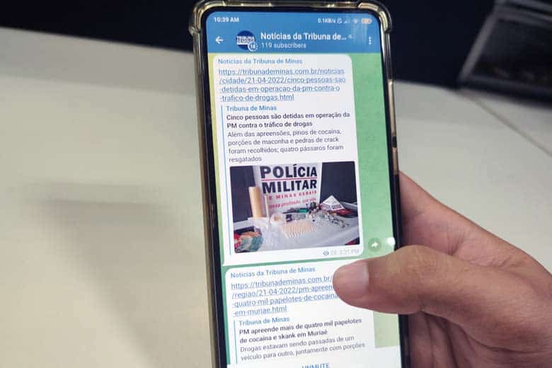 Tribuna de Minas lançou canal no Telegram para divulgar informações em tempo real