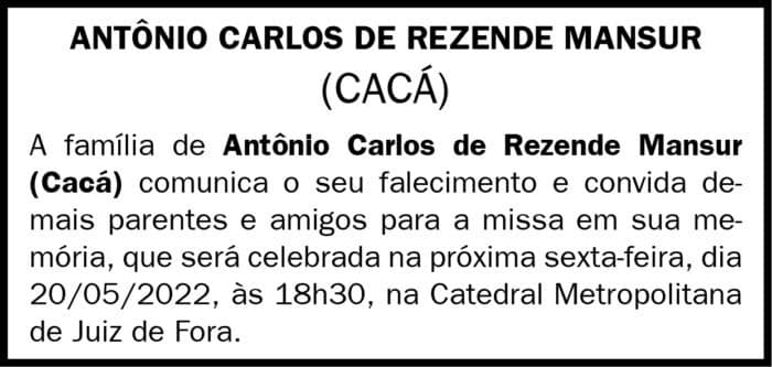 ANTÔNIO CARLOS DE REZENDE MANSUR / ( CACÁ ) 4 1 CACA