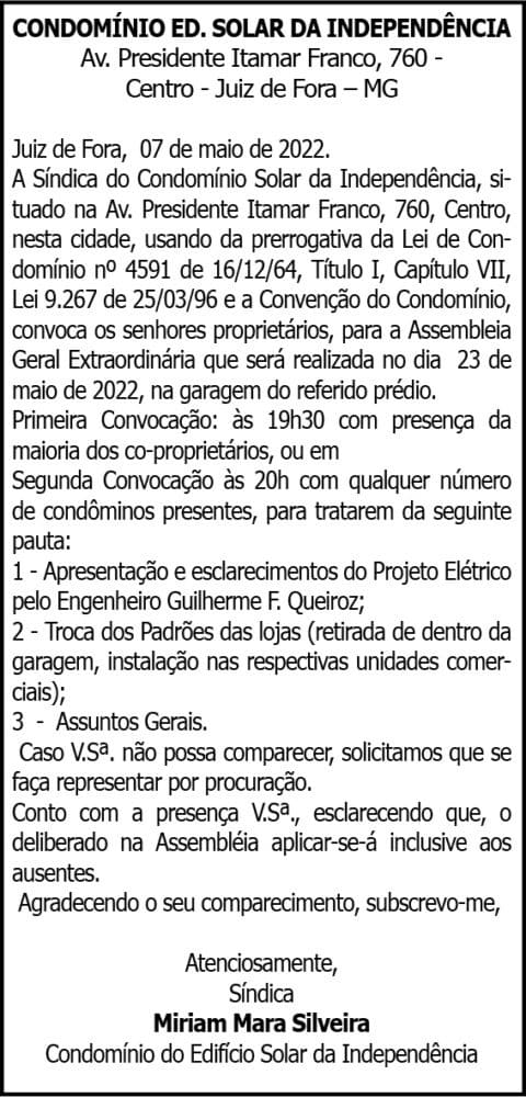 CONDOMÍNIO ED. SOLAR DA INDEPENDÊNCIA 4 1 INDEPENDENCIA