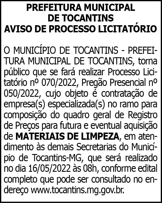 1 TOCANTINS 070