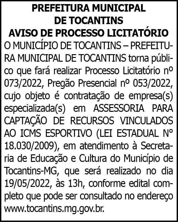 1 TOCANTINS 073