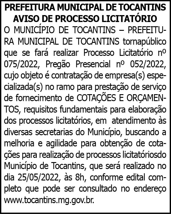 1 TOCANTINS 075