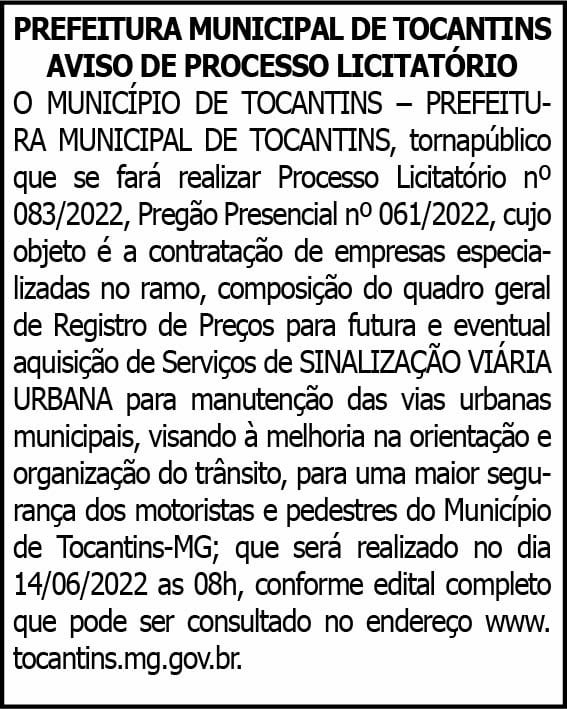 1 TOCANTINS 083