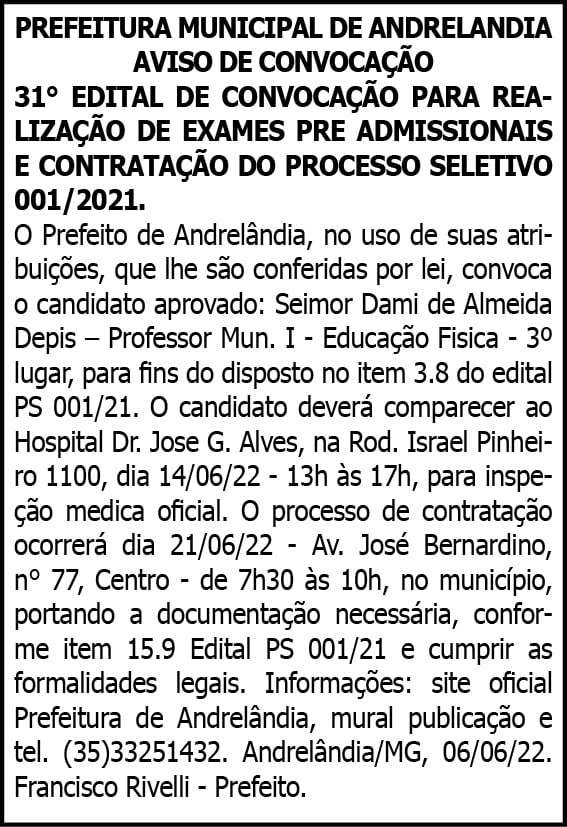 1 ANDRELANDIA 31